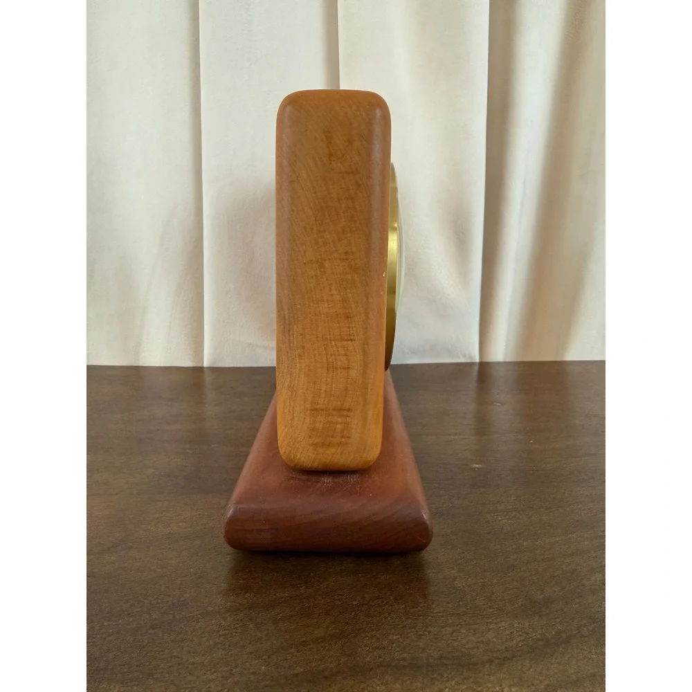 Hand Carved Solid Wood Mid‎ Century Modern Style Mantle Clock 9